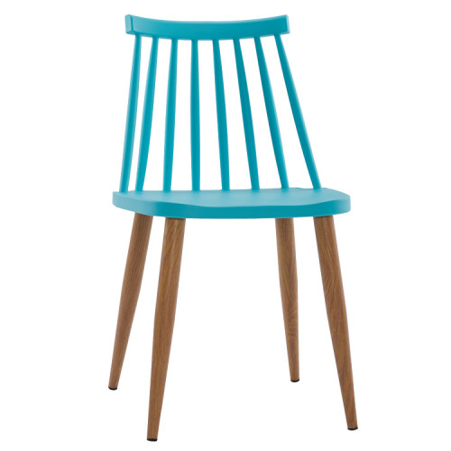 Windsor Chair Metal Legs In Tiffany Blue