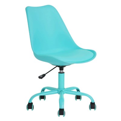 Turquoise Faux Leather Task Chair with Adjustable Height
