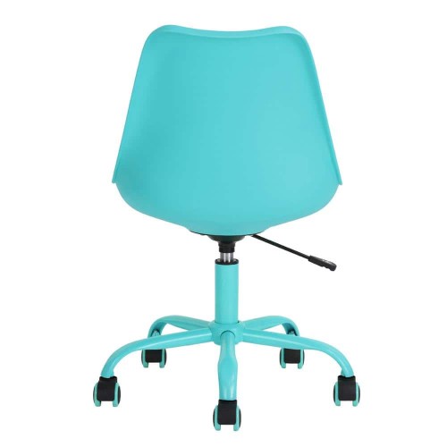 Turquoise Faux Leather Task Chair with Adjustable Height