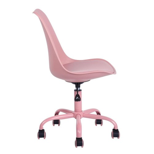 Pink Faux Leather Task Chair with Adjustable Height