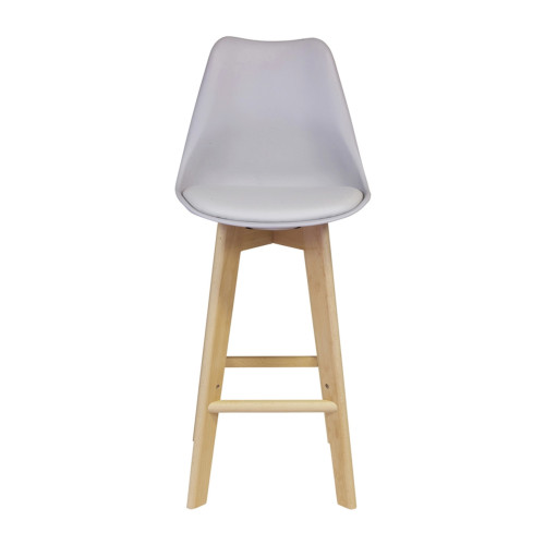 Light grey plastic counter stool with footrest
