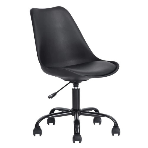 Black Faux Leather Task Chair with Adjustable Height
