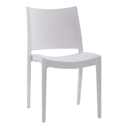 White Stackable Plastic Dining Chair