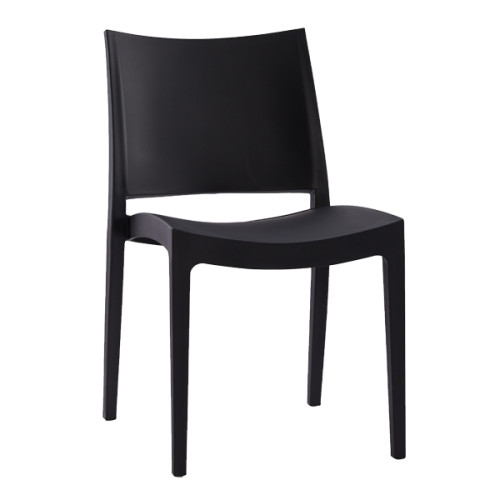 Black Stackable Plastic Dining Chair