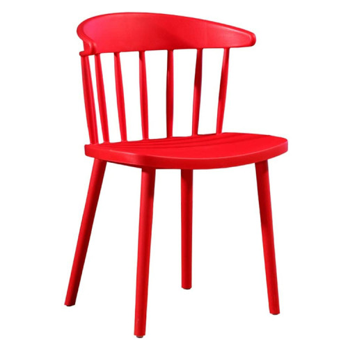 Armrest Windsor Dining Chair In Red