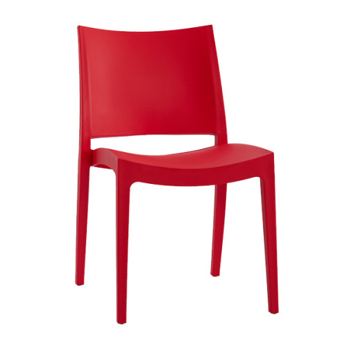 Red Stackable Plastic Dining Chair