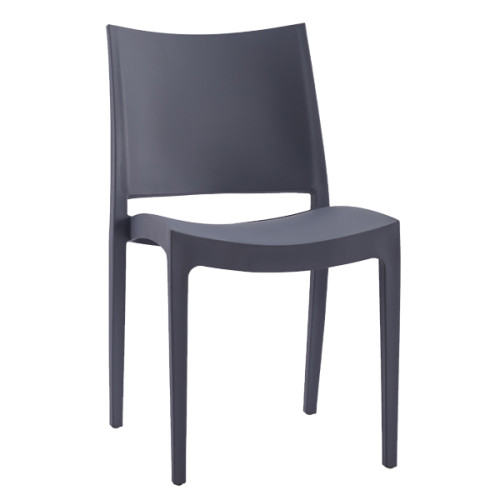 Dark Grey Stackable Plastic Dining Chair