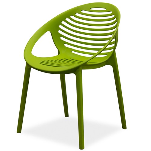 Outdoor green armchair stackable