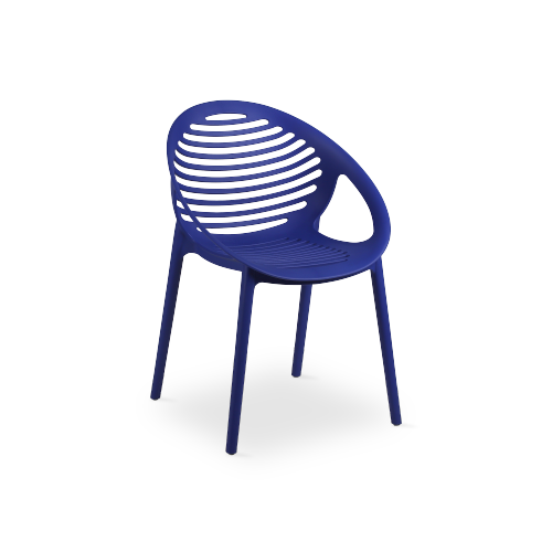 Outdoor blue armchair stackable
