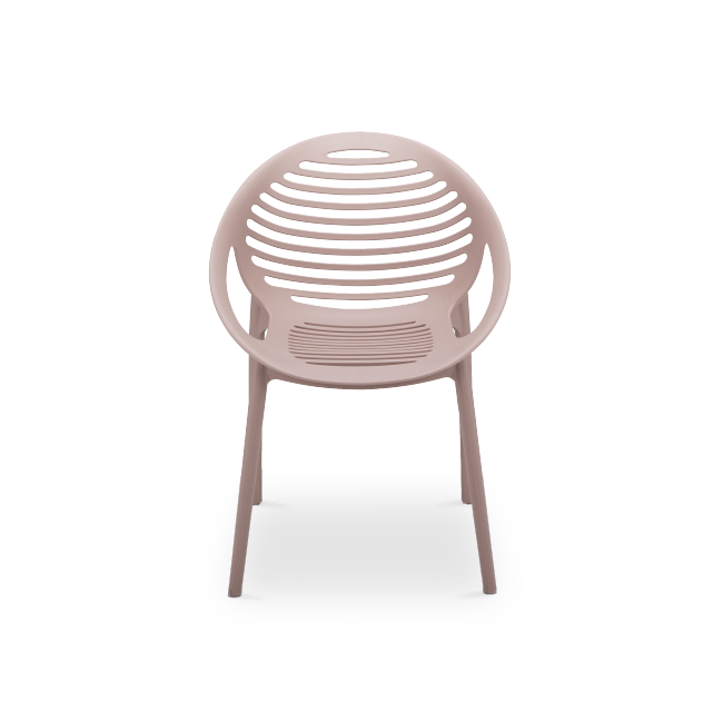 Outdoor taupe armchair stackable