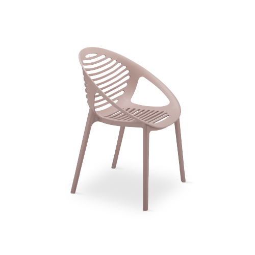 Outdoor taupe armchair stackable