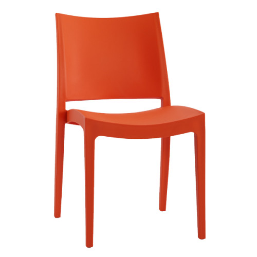 Orange Stackable Plastic Dining Chair