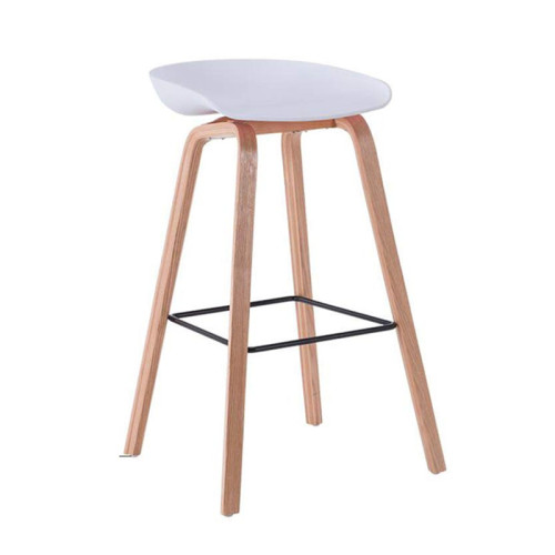 White Counter Bar Stool Wood Legs