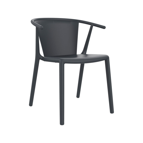 Black stackable armrest dining chair