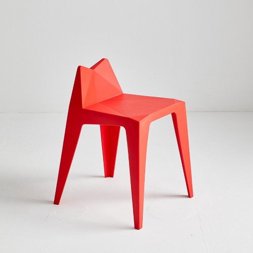 Plastic Stool Stackable In Red