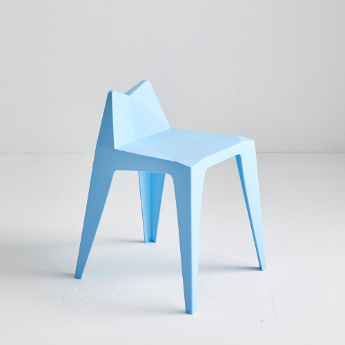 Plastic Stool Stackable In Light Blue