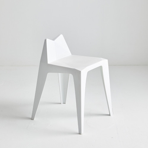 Plastic Stool Stackable In White