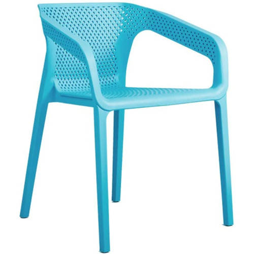 Sky Blue Polypropylene Stackable Dining Chair