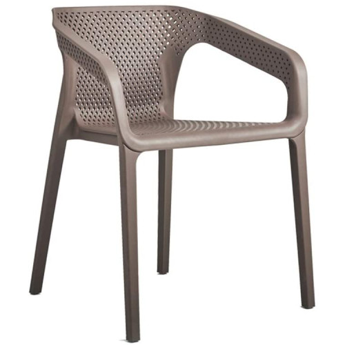 Dark Grey Polypropylene Stackable Dining Chair