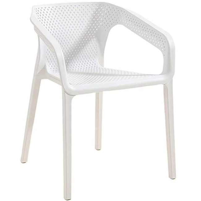 White Polypropylene Stackable Dining Chair