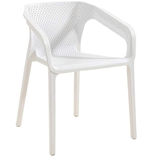 White Polypropylene Stackable Dining Chair