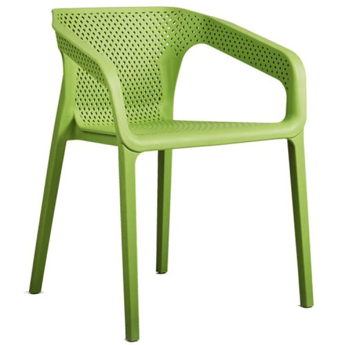 Green Polypropylene Stackable Dining Chair