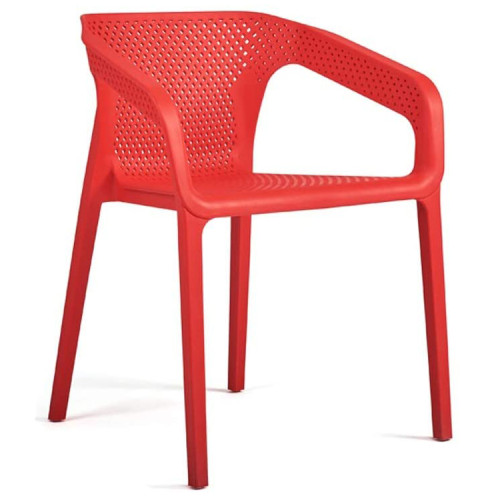 Red Polypropylene Stackable Dining Chair