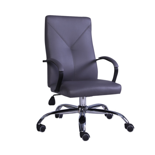 Grey Faux Leather Office Chair