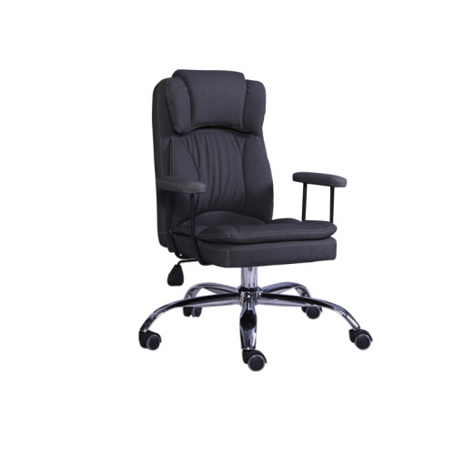 Dark grey fabric office chair with armrest