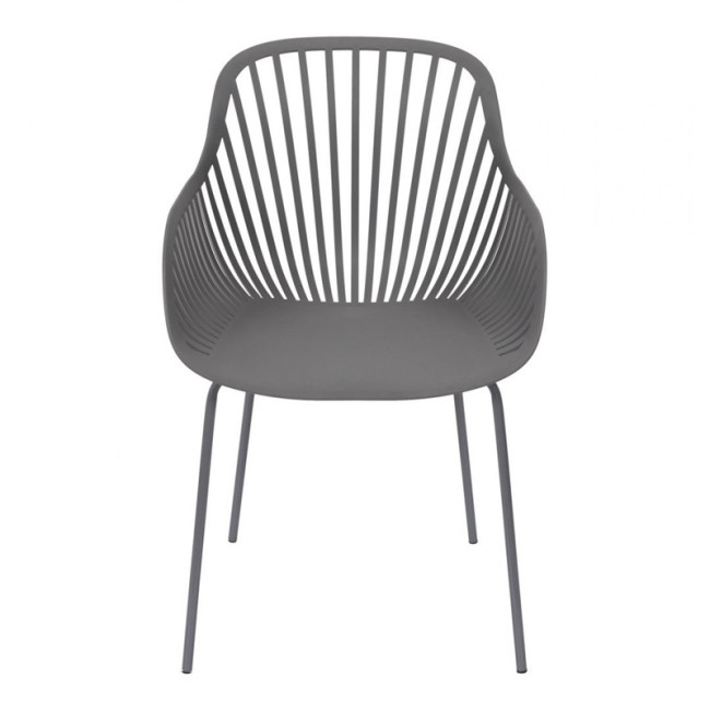 Polypropylene plastic chair with metal legs