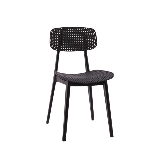 Polypropylene plastic chair black