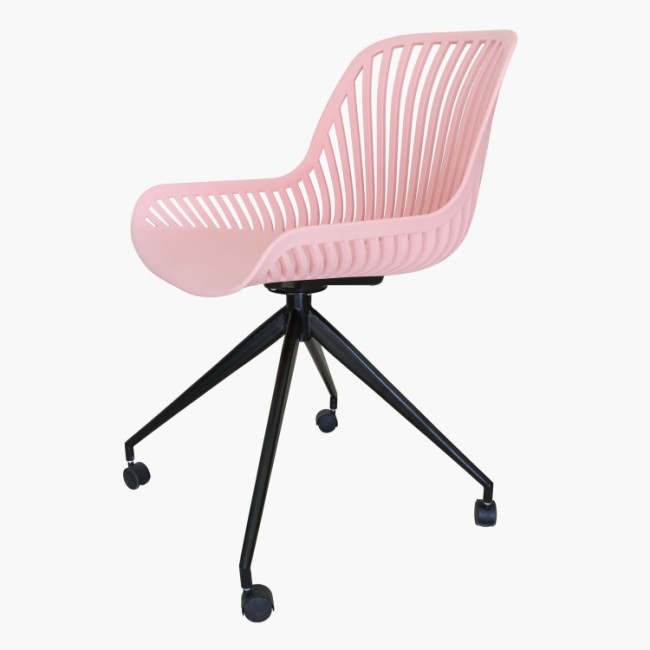 Stylish plastic computer chair with metal swivel base