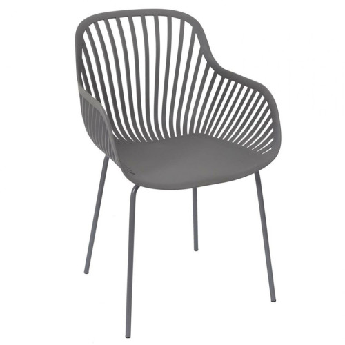 Polypropylene plastic chair with metal legs
