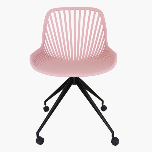 Stylish plastic computer chair with metal swivel base