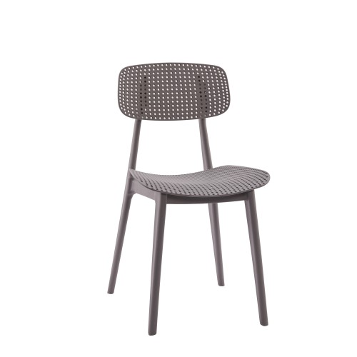 Polypropylene plastic chair grey