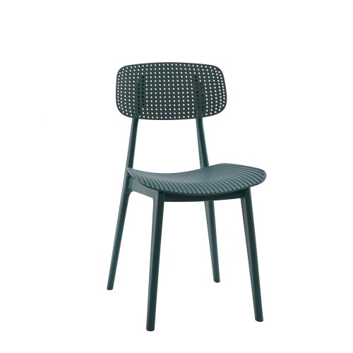 Polypropylene plastic chair dark green