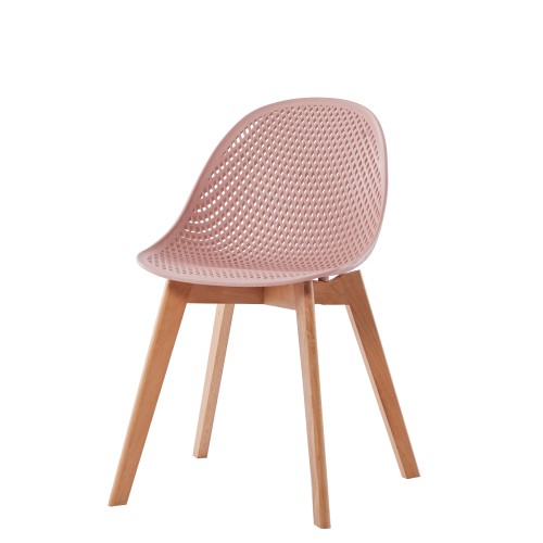 Comfort elegance plastic chair with wood legs