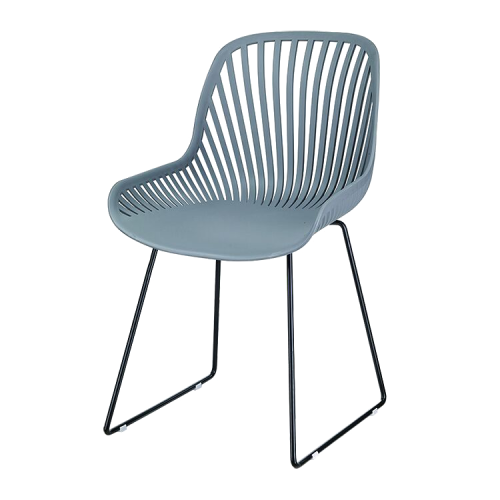 plastic chair with metal base