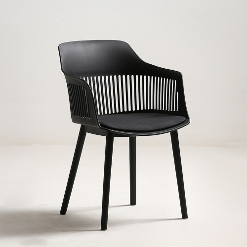 Dining armchair cushioned black