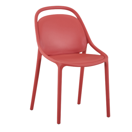Cafe dining chair stackable red plastic