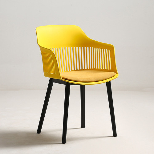Dining armchair cushioned yellow