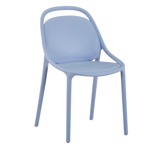 Cafe dining chair stackable grayish blue plastic