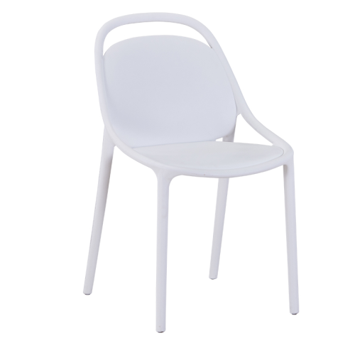 Cafe dining chair stackable white plastic