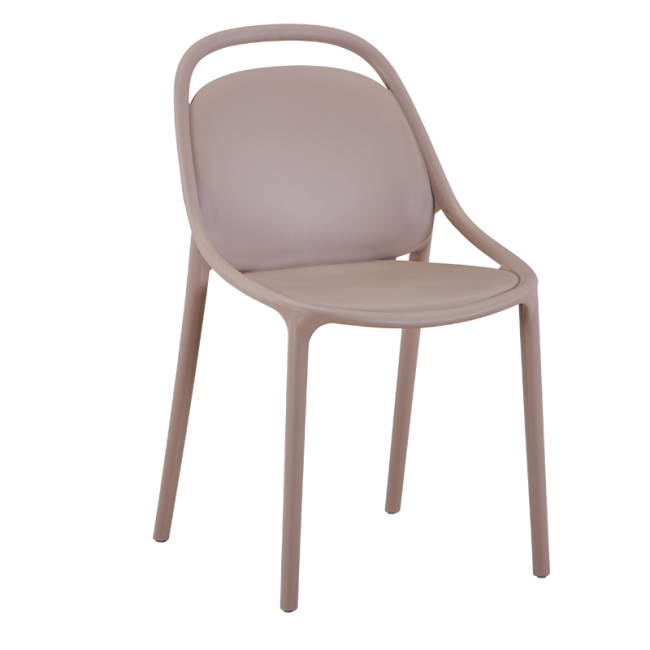Cafe dining chair stackable taupe plastic