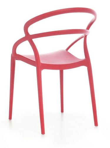 Ergonomic simple design red plastic chair stackable