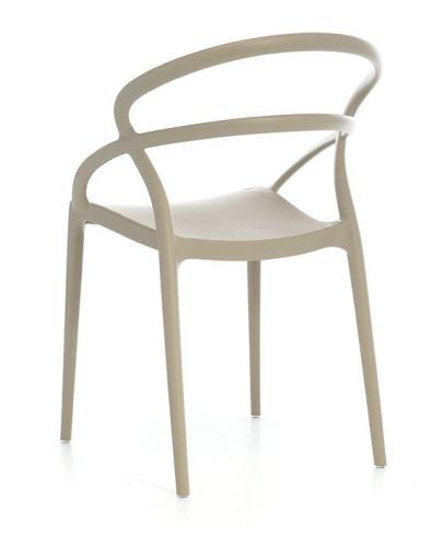 Ergonomic simple design taupe plastic chair stackable