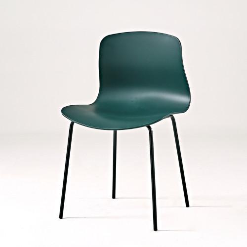 Nordic style designer dark green pp cafe chair with metal legs