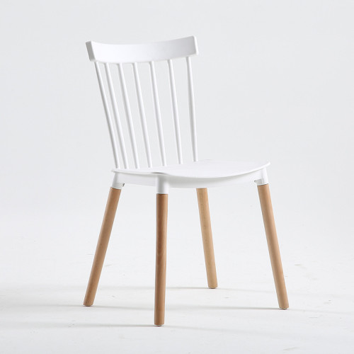 Windsor chair armless solid wood legs in white
