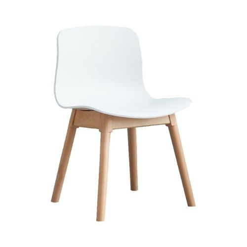 White designer pp dining chair with solid wood legs