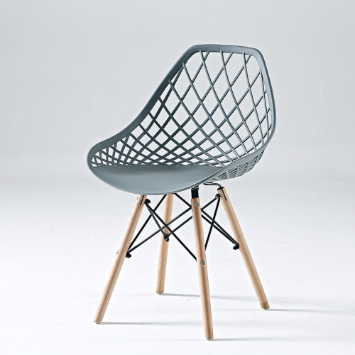 Stylish comfortable dark grey kitchen chair with eiffel wood legs